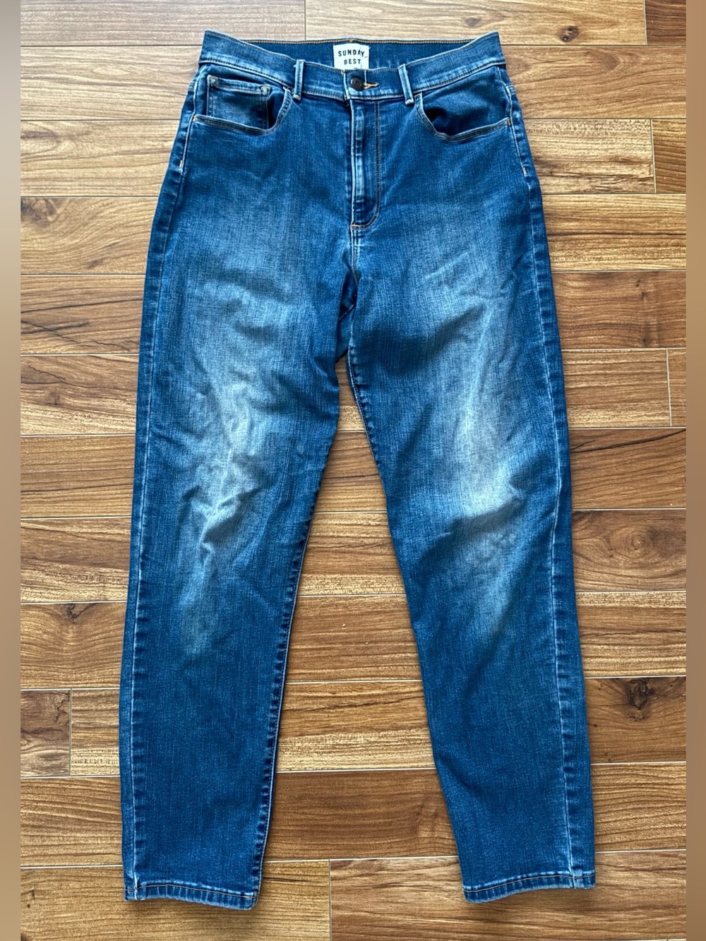 Sunday Best High Rise Straight / Skinny Denim Jeans Medium Wash Size 4